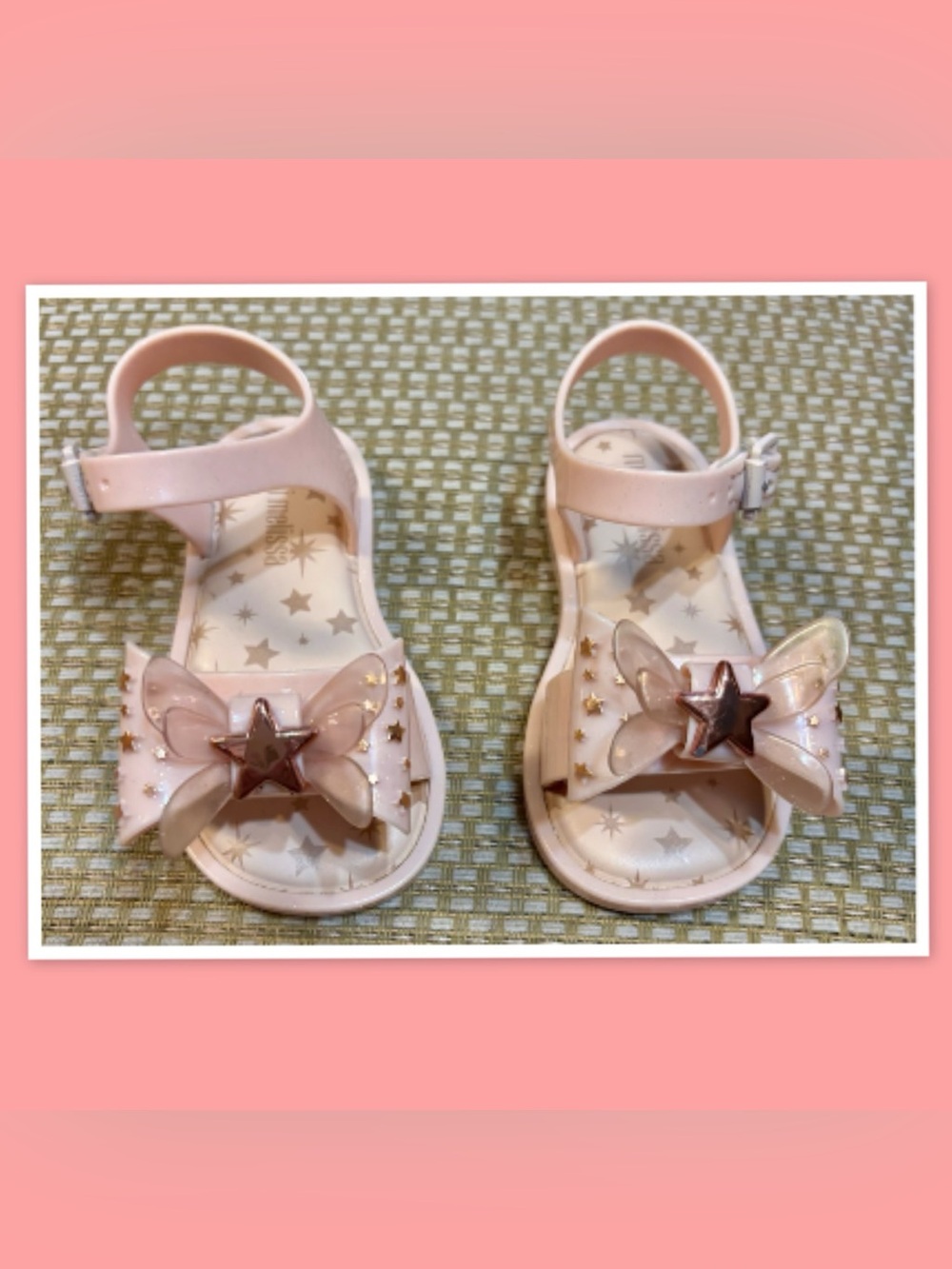 Mini Melissa Pink Mar Sandal Star Pink Jelly Sandals ~ Size 7